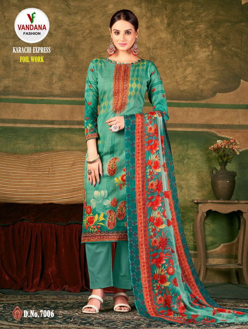 Vandana Karachi Express Vol 7 Regular Wear Wholesale Printed Cotton Dress Material
